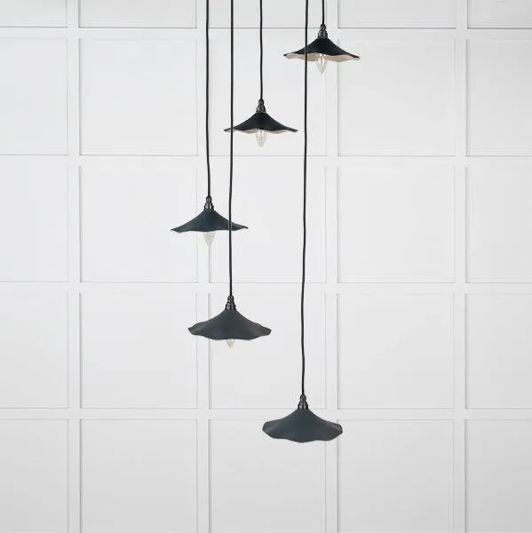 Smooth Nickel Flora Cluster Pendant in Soot | From The Anvil