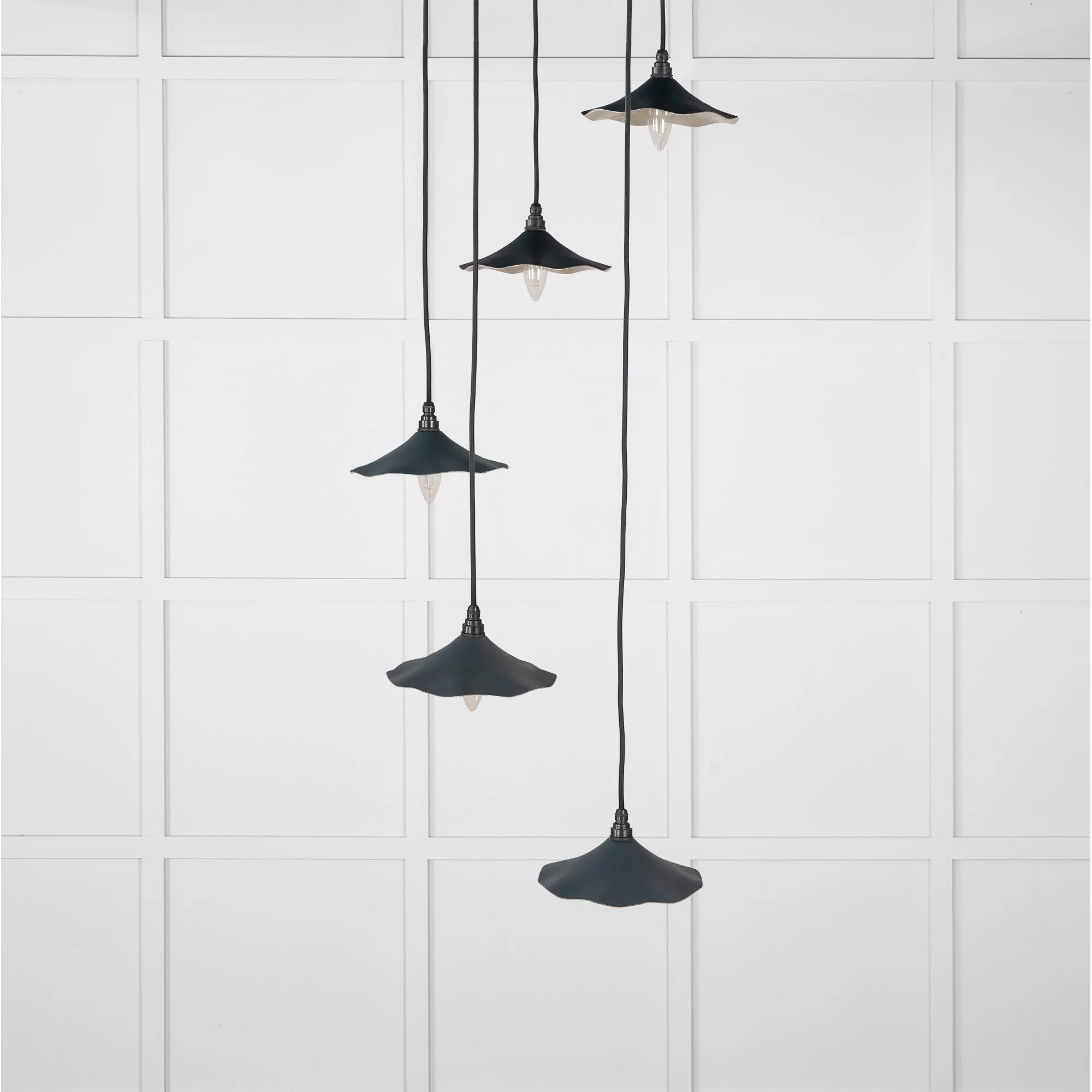 Smooth Nickel Flora Cluster Pendant in Soot | From The Anvil