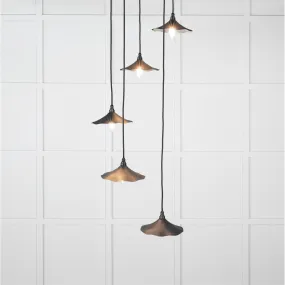 Smooth Nickel Flora Cluster Pendant in Soot | From The Anvil