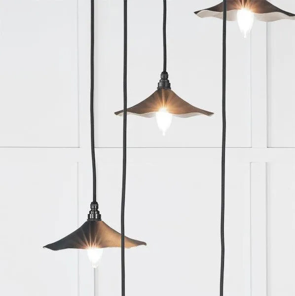 Smooth Nickel Flora Cluster Pendant in Soot | From The Anvil