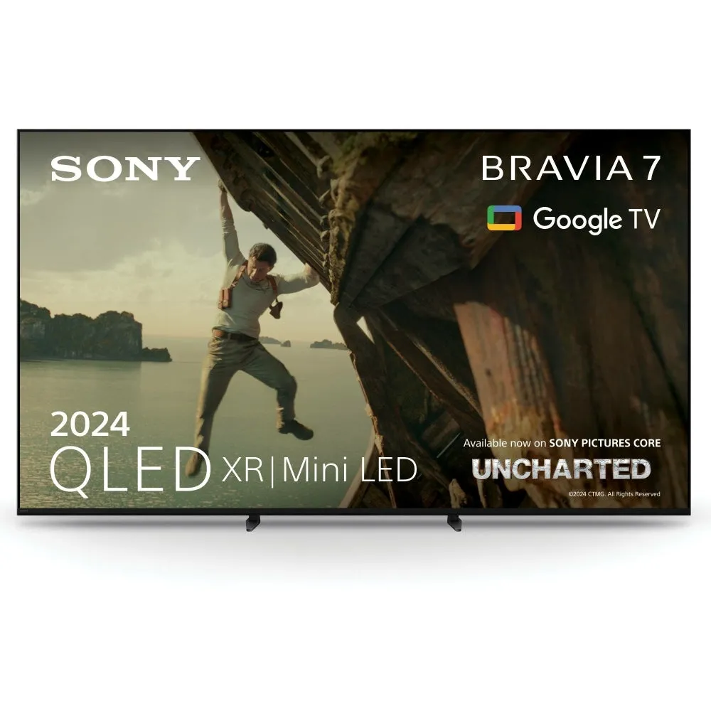 Sony K75XR70PU 75" QLED 4K Mini LED Smart TV, 4K Ultra HD, Black, C Rated