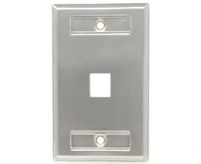 Stainless Steel Keystone Wall Plate ID Window, Single-Gang - Up to 4 Ports