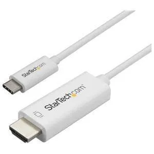 Startech USB Type C to HDMI 2.0 Cable 1m White DisplayPort Alt Mode 4K 60Hz Thunderbolt 3 Compatible CDP2HD1MWNL (3 Years Manufacture Local Warranty In Singapore)