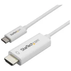 Startech USB Type C to HDMI 2.0 Cable 1m White DisplayPort Alt Mode 4K 60Hz Thunderbolt 3 Compatible CDP2HD1MWNL (3 Years Manufacture Local Warranty In Singapore)
