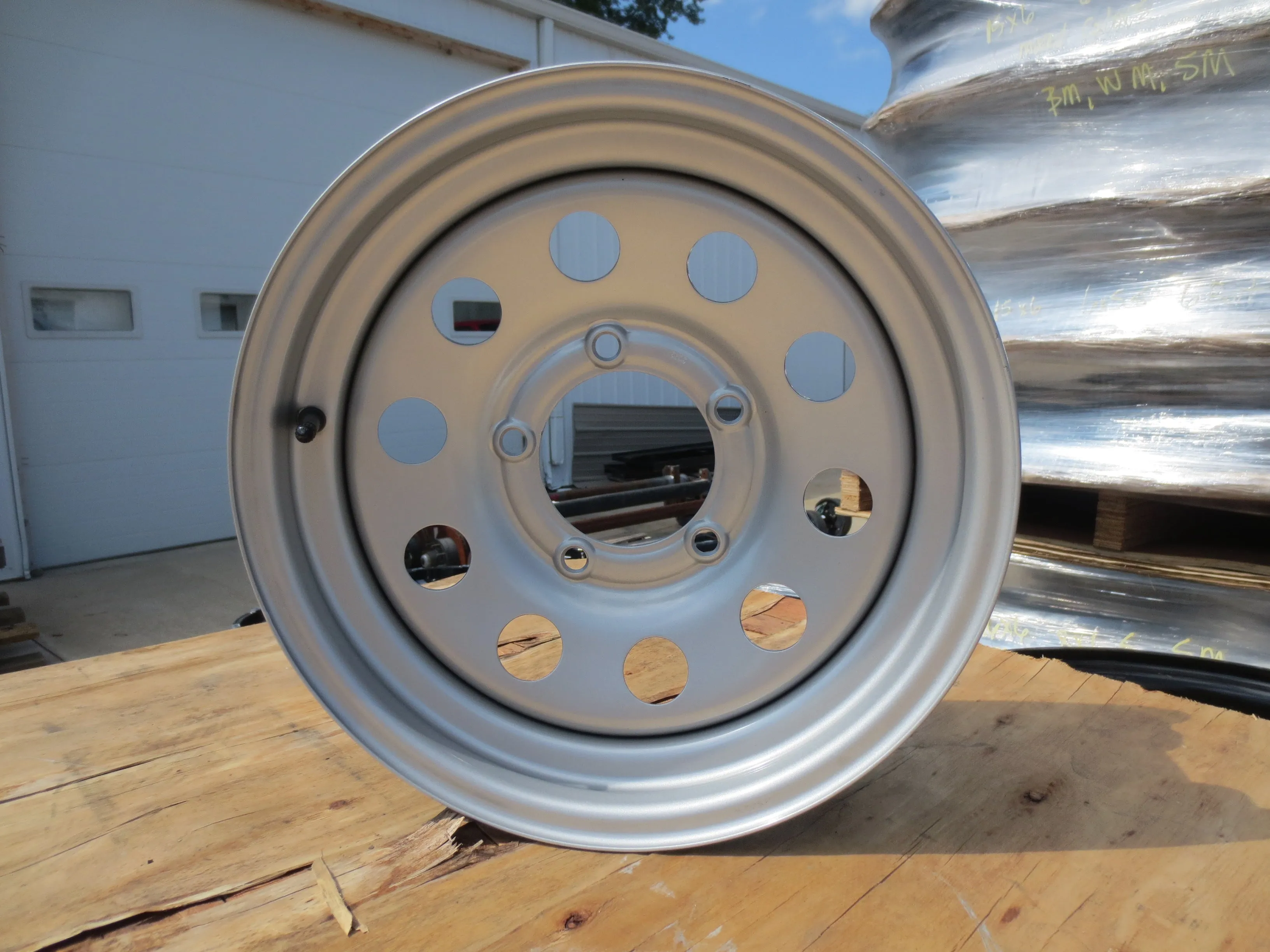 Trailer Steel Silver Mod 15" X 5" Wide 5 LUG Rim on 5 1/2 Wheel 5x 5.5 AG Hub