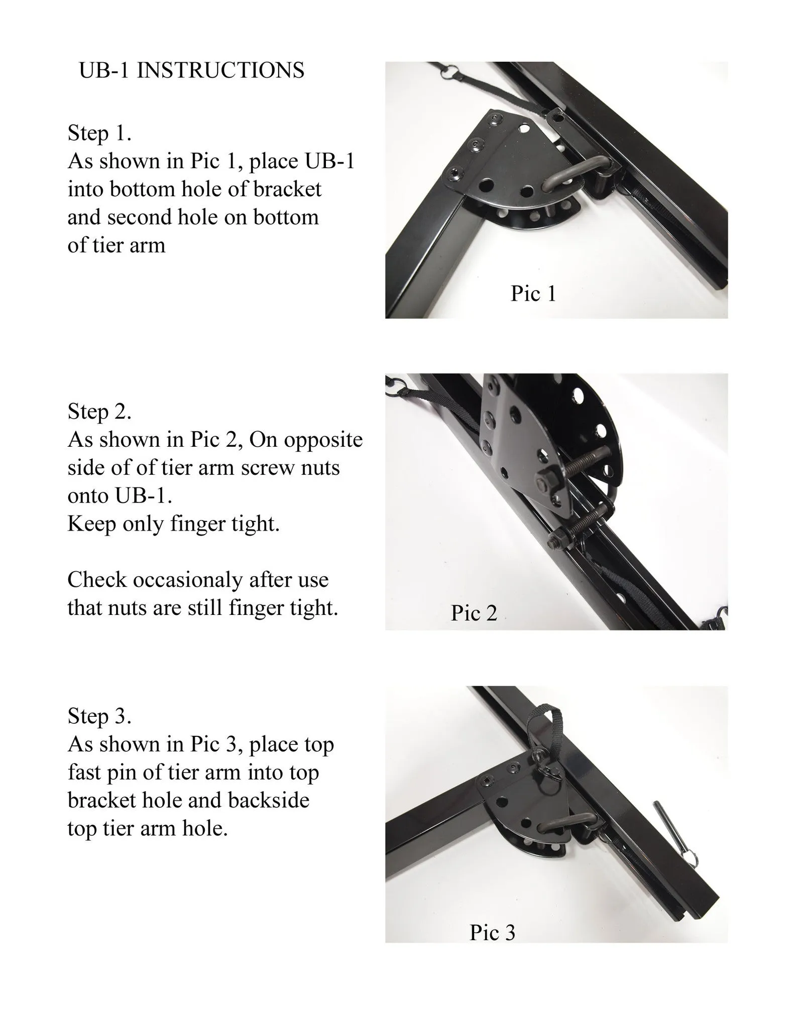 UB-1 - Wall Mount Adapter Tier Kits