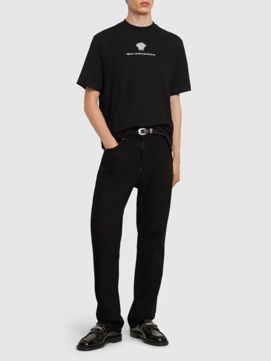 Versace   Compact cotton jersey t-shirt 