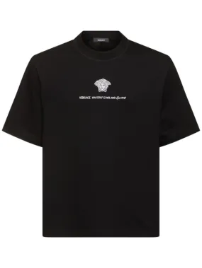 Versace   Compact cotton jersey t-shirt 