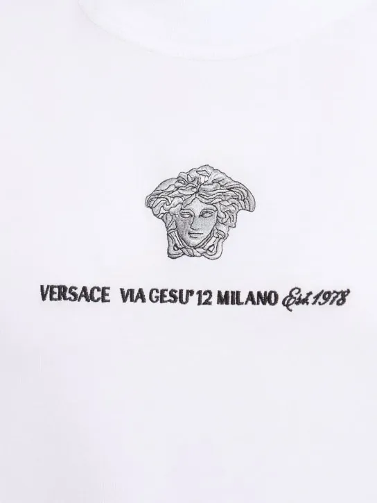 Versace   Compact cotton jersey t-shirt 