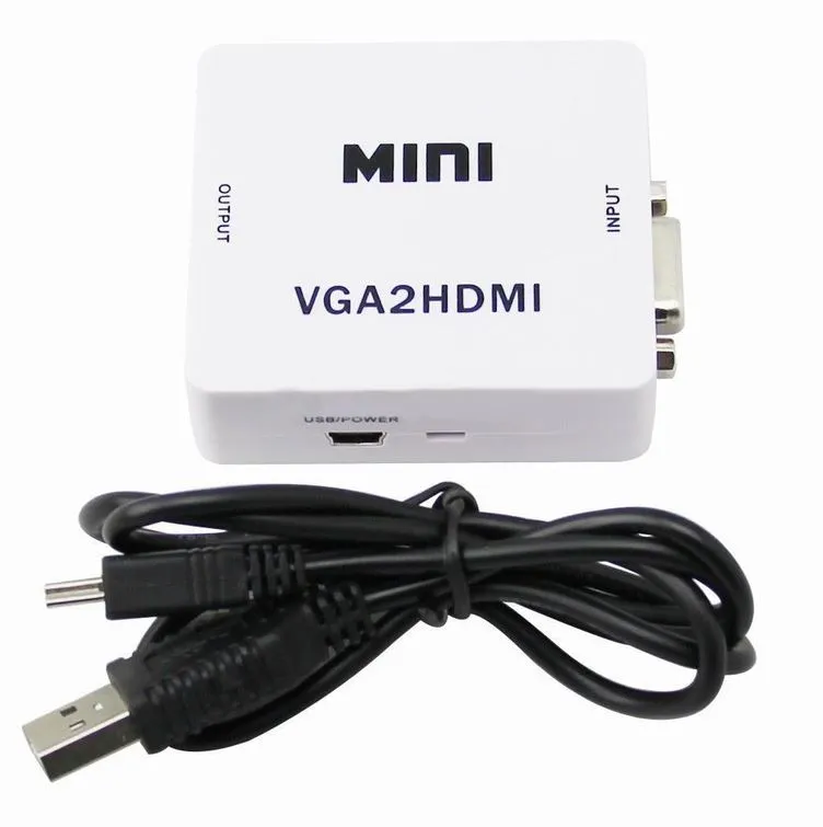 VGA to HDMI HD Video Converter Adapter Switch Box Portable Flexible Plug Play