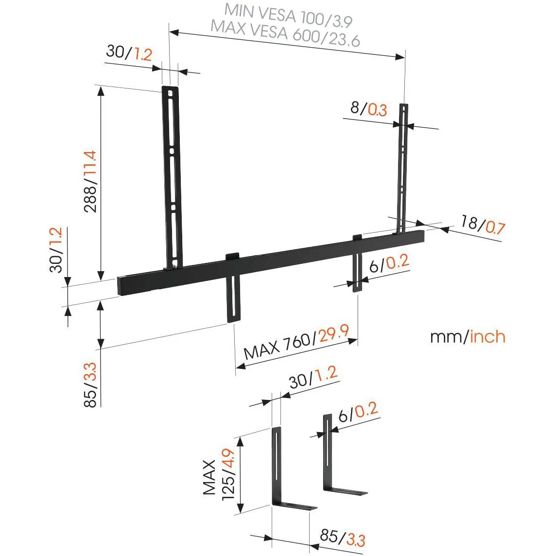 Vogel's SOUND 3550 Soundbar Mount