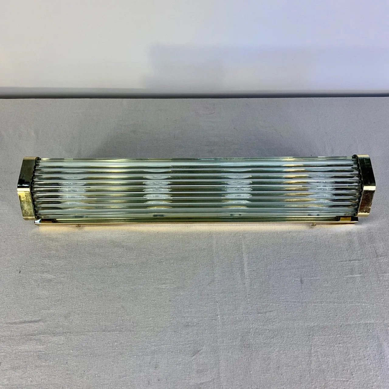 Wall Light, Vanity Light, Vintage, Brass, Tubular Glass