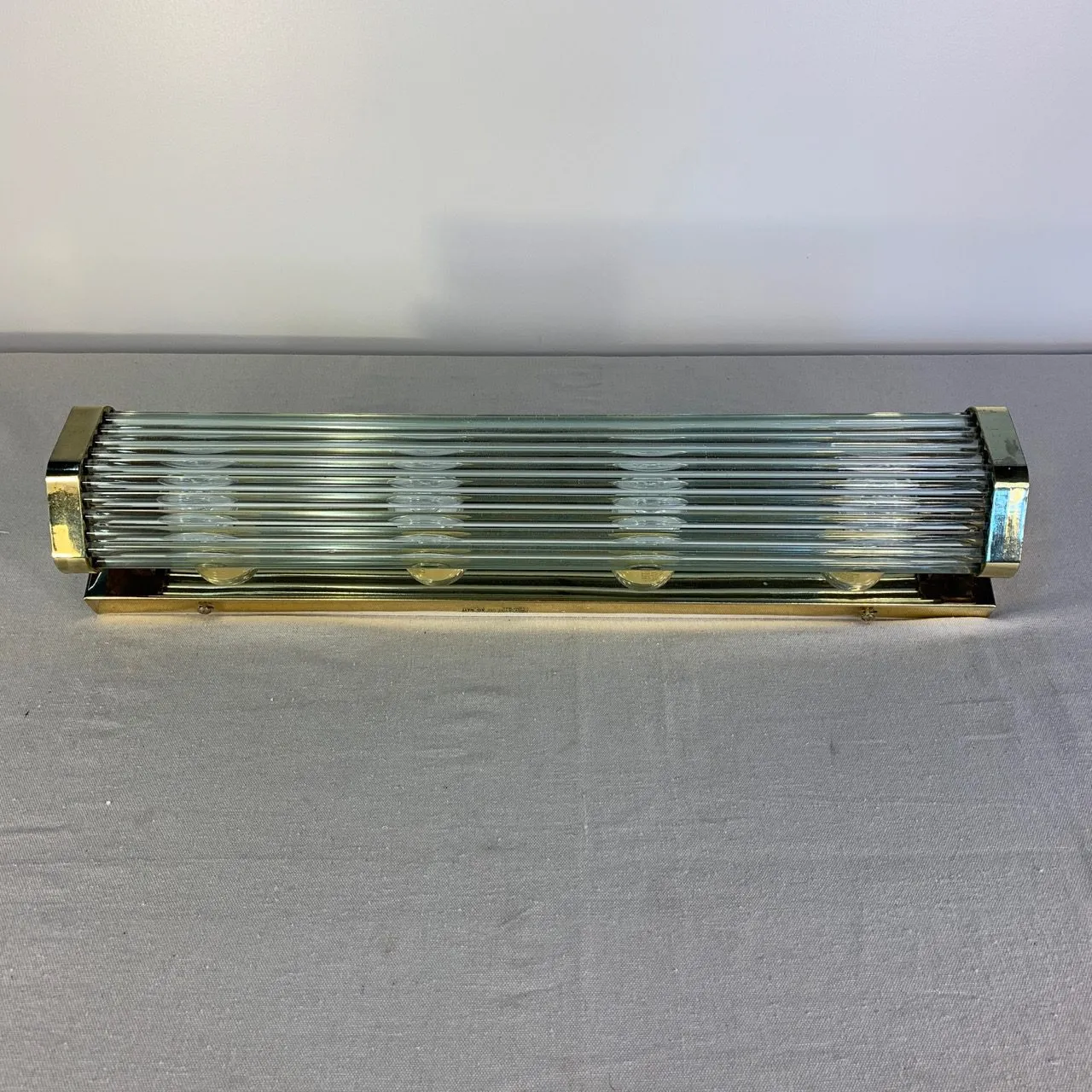 Wall Light, Vanity Light, Vintage, Brass, Tubular Glass