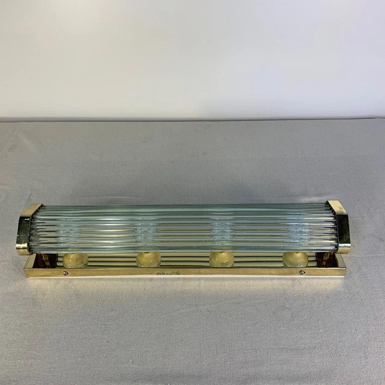 Wall Light, Vanity Light, Vintage, Brass, Tubular Glass