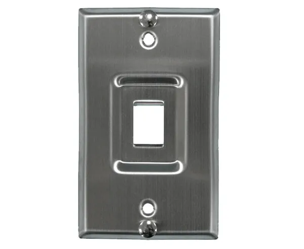 Wall Plate, Recessed Phone Mount, Stainless Steel - 1 Port