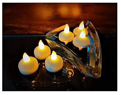 Water Sensor Floating Diyas Smokeless Flameless Candles Led Tea Light Waterproof Decorative Candle for Home Decor Table Festival Diwali Decoration Item.(Pack of 6)