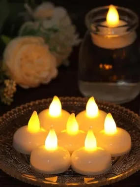 Water Sensor Floating Diyas Smokeless Flameless Candles Led Tea Light Waterproof Decorative Candle for Home Decor Table Festival Diwali Decoration Item.(Pack of 6)