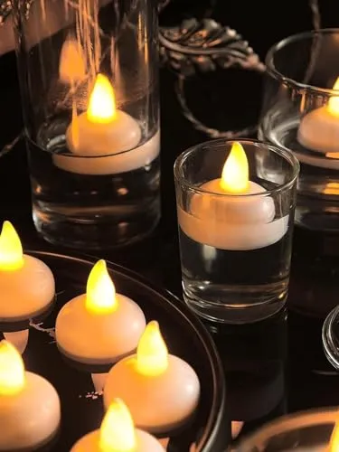 Water Sensor Floating Diyas Smokeless Flameless Candles Led Tea Light Waterproof Decorative Candle for Home Decor Table Festival Diwali Decoration Item.(Pack of 6)
