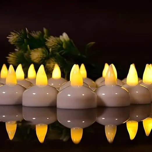 Water Sensor Floating Diyas Smokeless Flameless Candles Led Tea Light Waterproof Decorative Candle for Home Decor Table Festival Diwali Decoration Item.(Pack of 6)