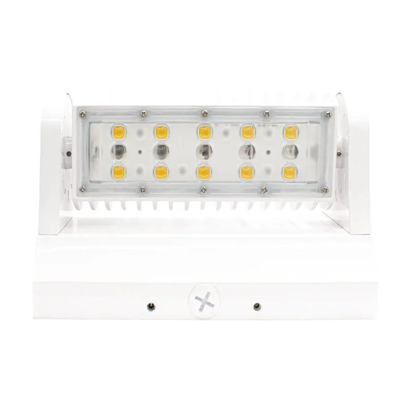 White 40 Watt Led Wall Pack, Rotatable Single Head 120~277V- 3000K