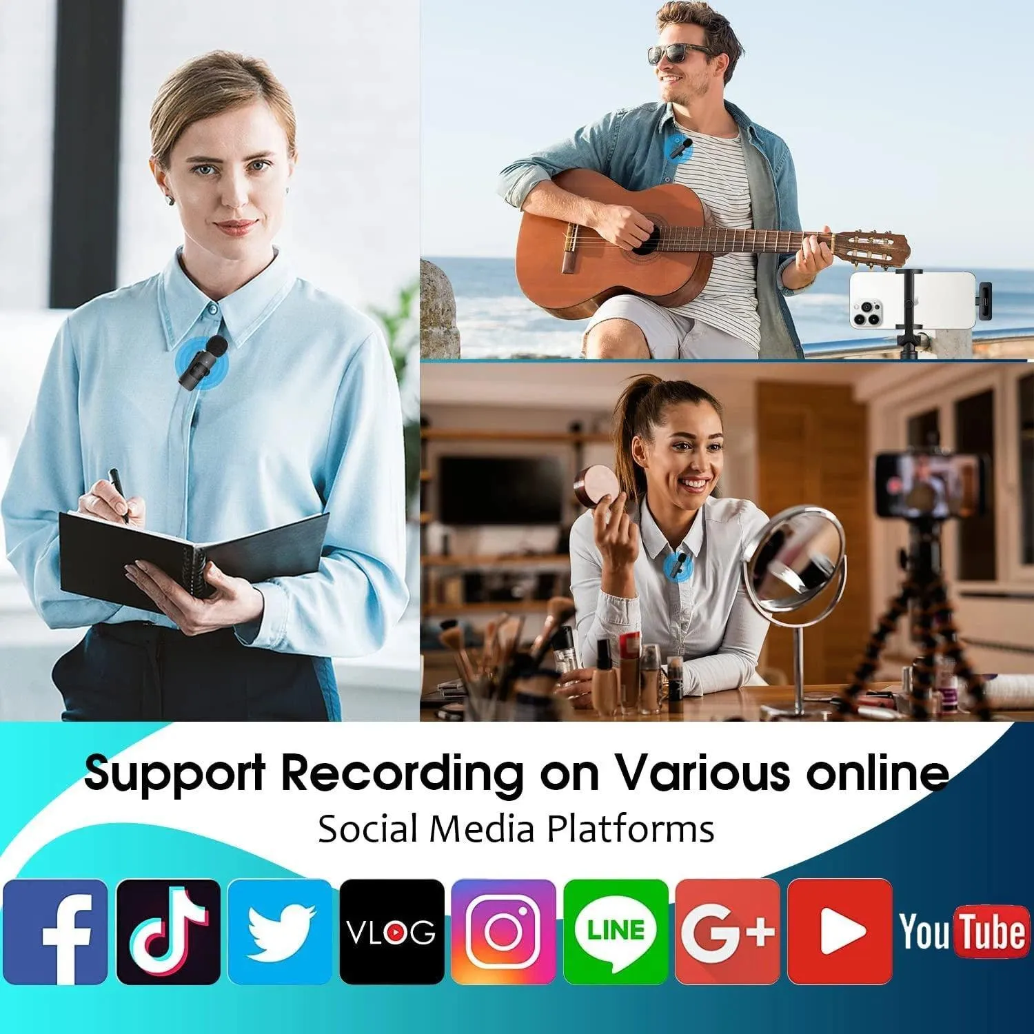 Wireless Lavalier Mic Kit: Professional Sound for iOS/Android