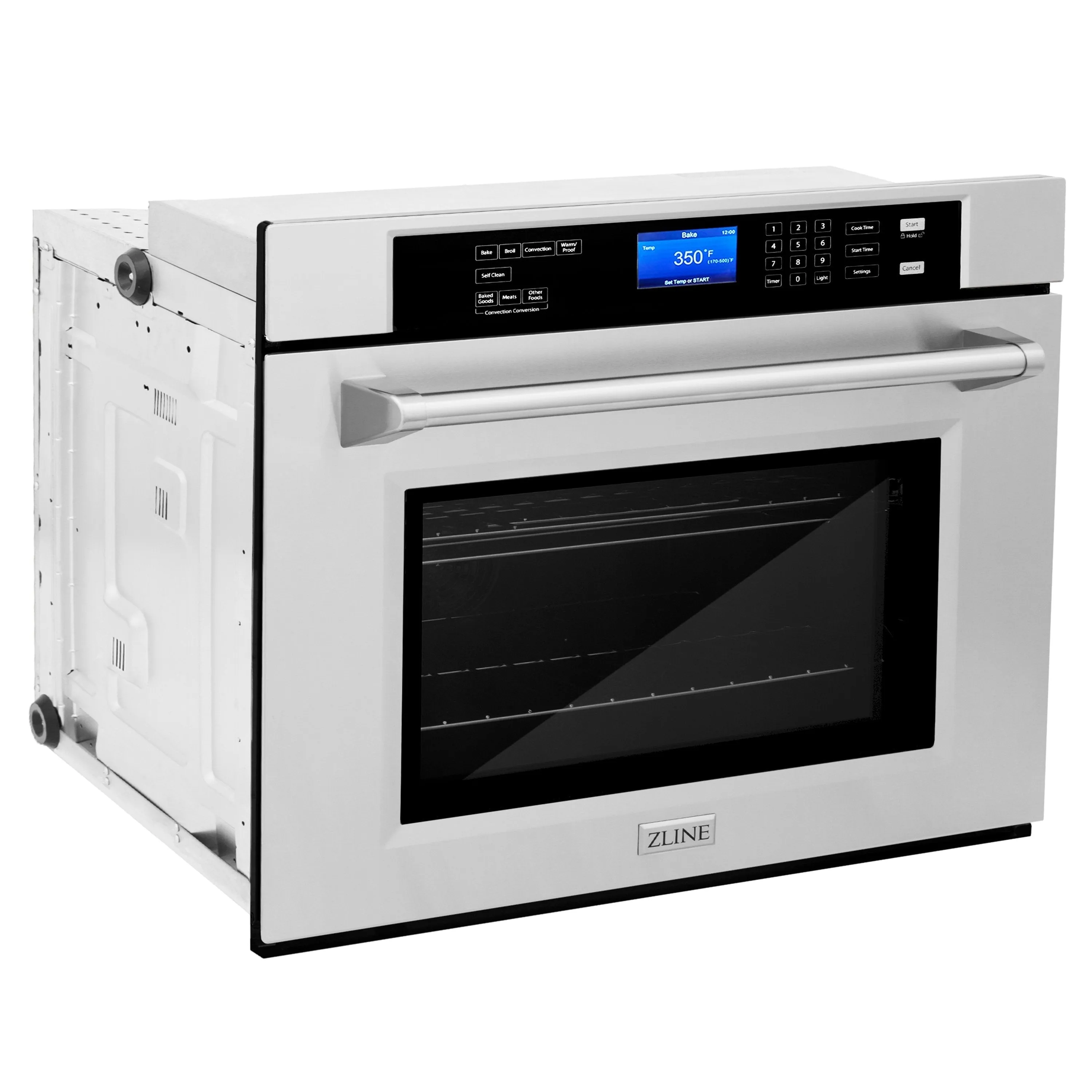 ZLINE 5-Piece Appliance Package - 48-Inch Rangetop, Refrigerator, 30-Inch Electric Wall Oven, 3-Rack Dishwasher, and Convertible Wall Mount Hood in Stainless Steel (5KPR-RTRH48-AWSDWV)