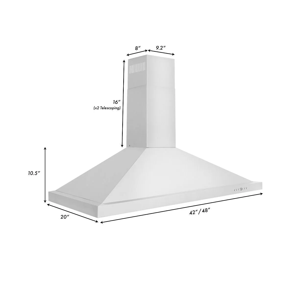 ZLINE 5-Piece Appliance Package - 48-Inch Rangetop, Refrigerator, 30-Inch Electric Wall Oven, 3-Rack Dishwasher, and Convertible Wall Mount Hood in Stainless Steel (5KPR-RTRH48-AWSDWV)