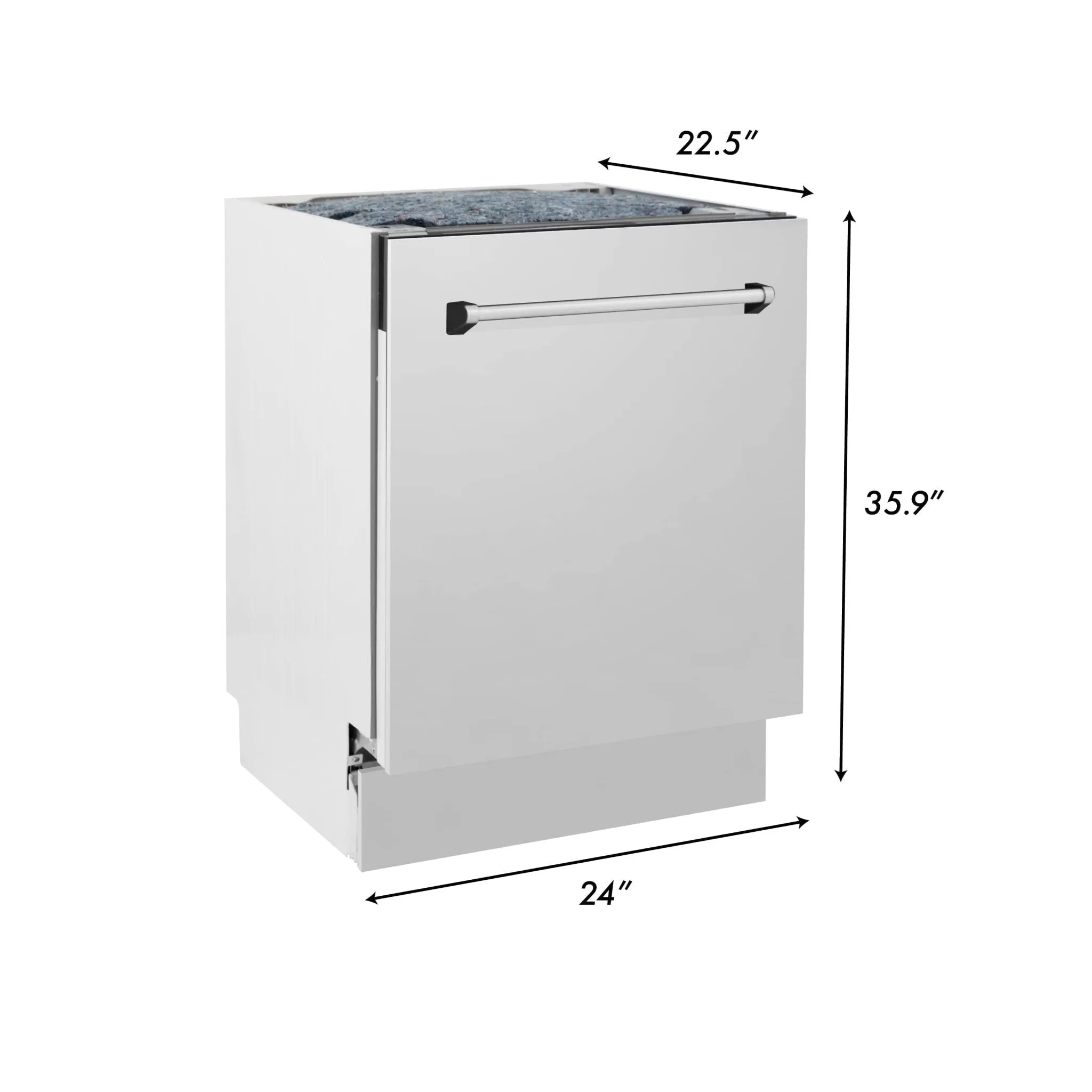 ZLINE 5-Piece Appliance Package - 48-Inch Rangetop, Refrigerator, 30-Inch Electric Wall Oven, 3-Rack Dishwasher, and Convertible Wall Mount Hood in Stainless Steel (5KPR-RTRH48-AWSDWV)
