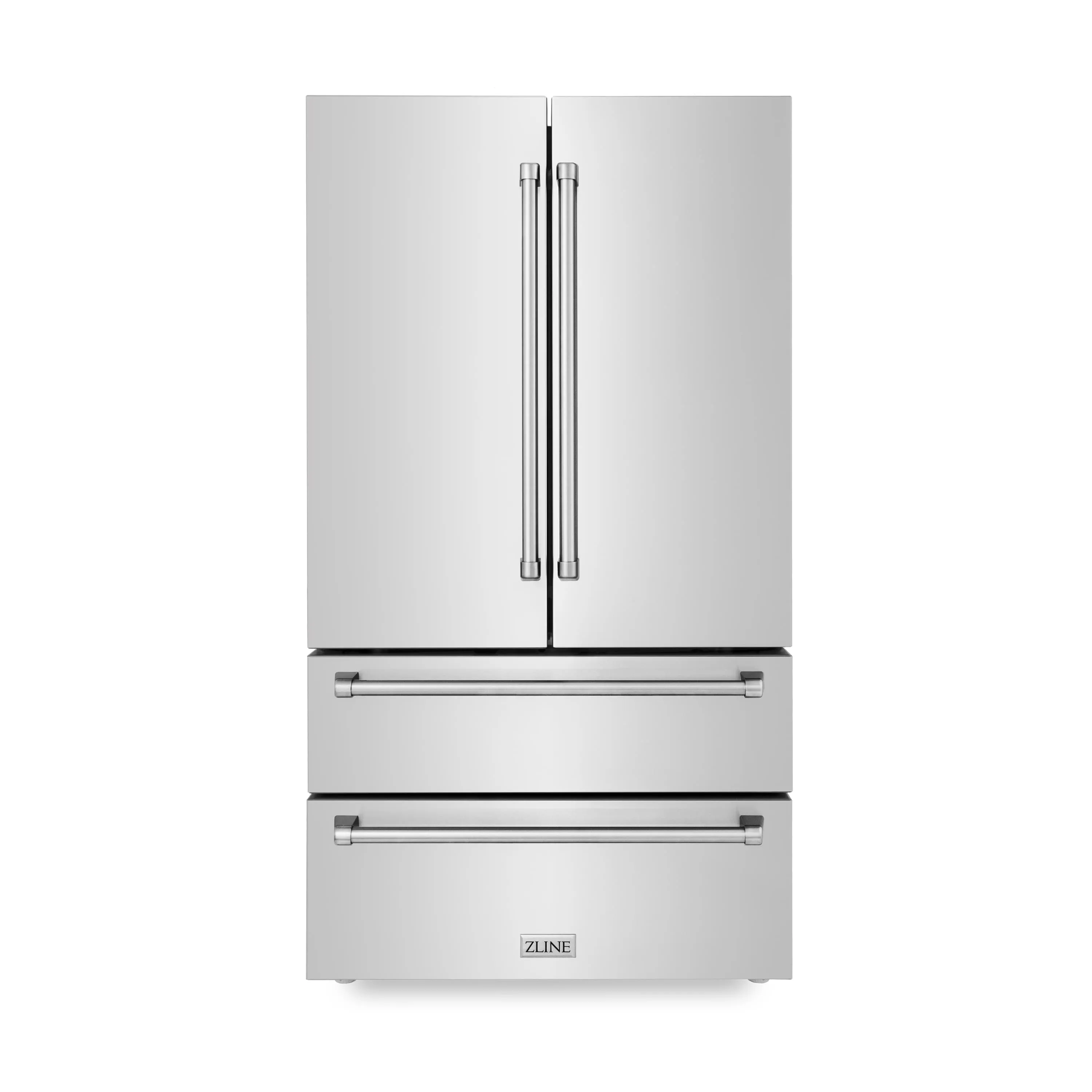 ZLINE 5-Piece Appliance Package - 48-Inch Rangetop, Refrigerator, 30-Inch Electric Wall Oven, 3-Rack Dishwasher, and Convertible Wall Mount Hood in Stainless Steel (5KPR-RTRH48-AWSDWV)