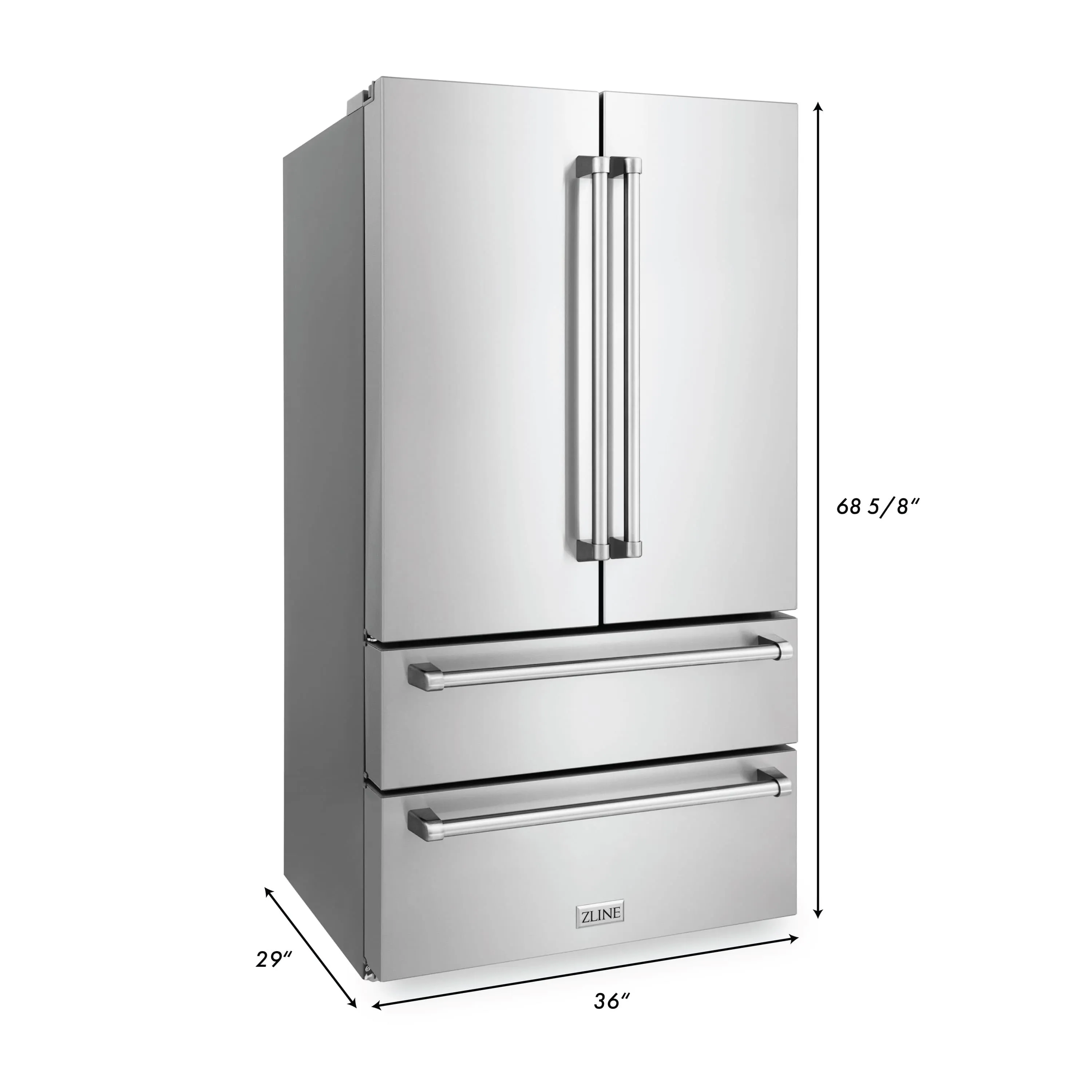 ZLINE 5-Piece Appliance Package - 48-Inch Rangetop, Refrigerator, 30-Inch Electric Wall Oven, 3-Rack Dishwasher, and Convertible Wall Mount Hood in Stainless Steel (5KPR-RTRH48-AWSDWV)