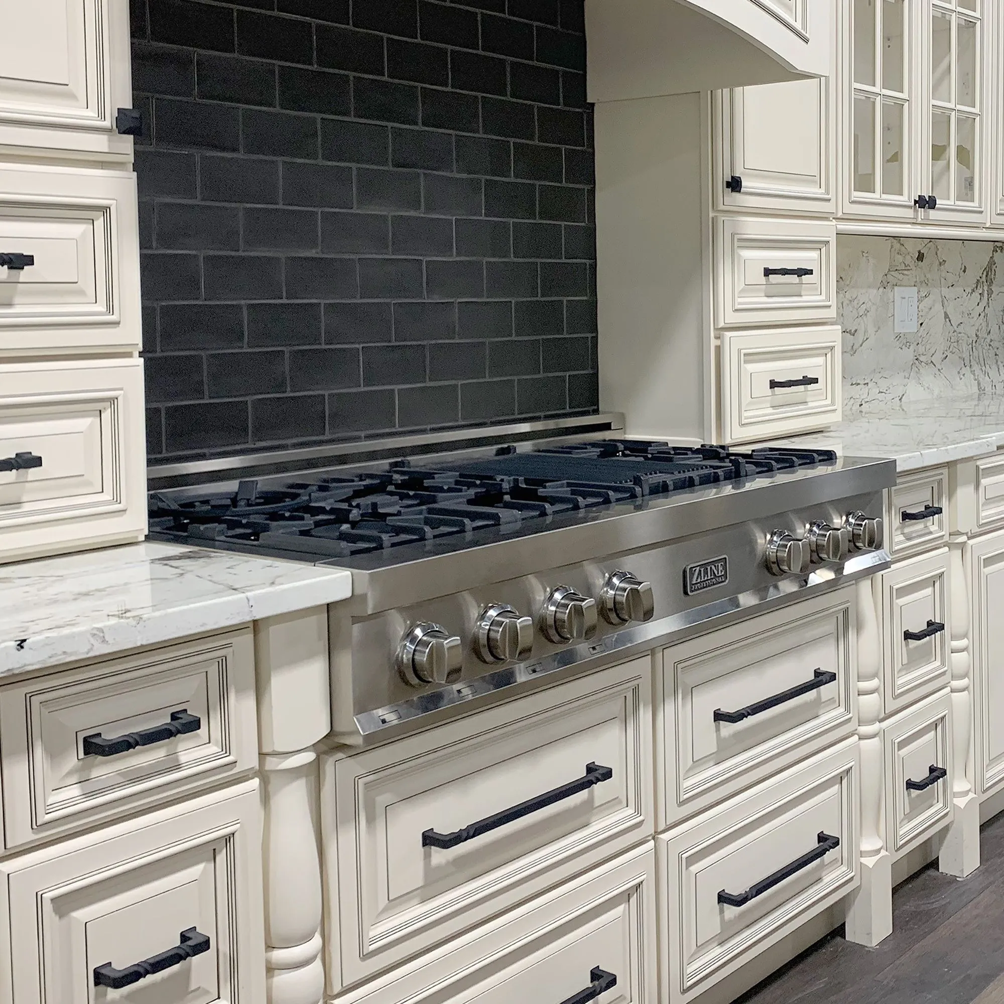 ZLINE 5-Piece Appliance Package - 48-Inch Rangetop, Refrigerator, 30-Inch Electric Wall Oven, 3-Rack Dishwasher, and Convertible Wall Mount Hood in Stainless Steel (5KPR-RTRH48-AWSDWV)